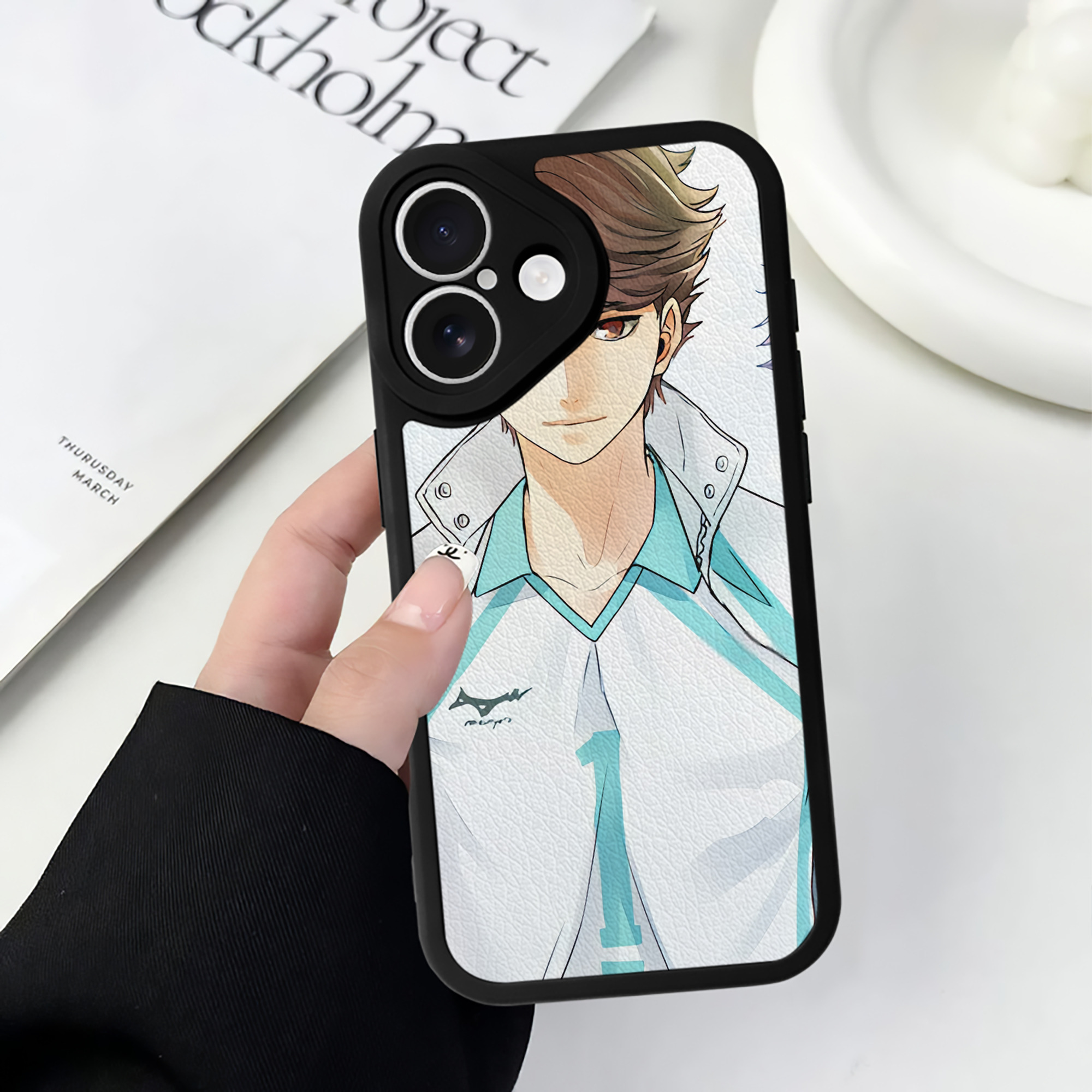 （画像用） ハイキュー!! Haikyu!! 【iPhone 16シリーズ対応】シリコンスマホケース（レザー調） 材質：シリコン